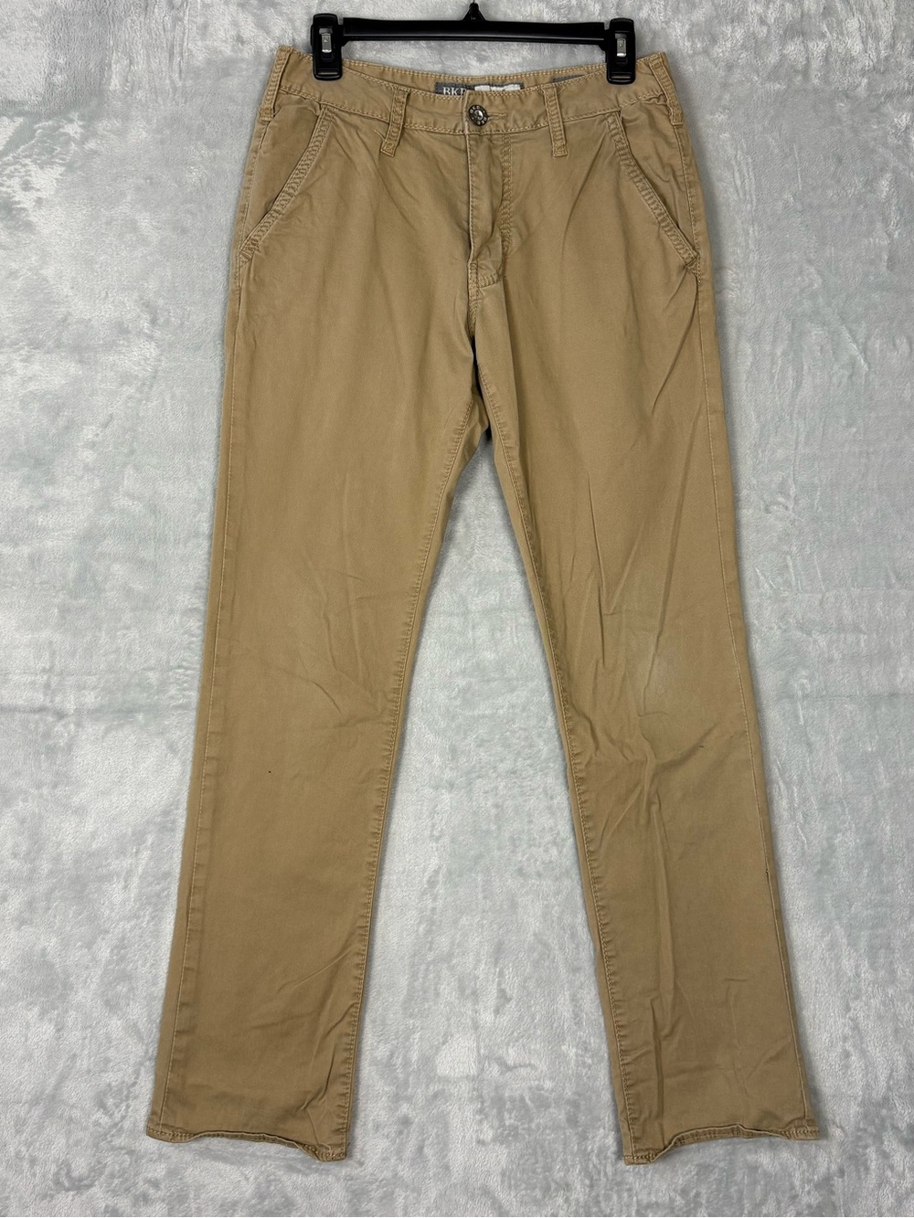 BKE Jake Straight Jeans Pants Mens 30x30 Tan Denim Stretch Slash Pockets